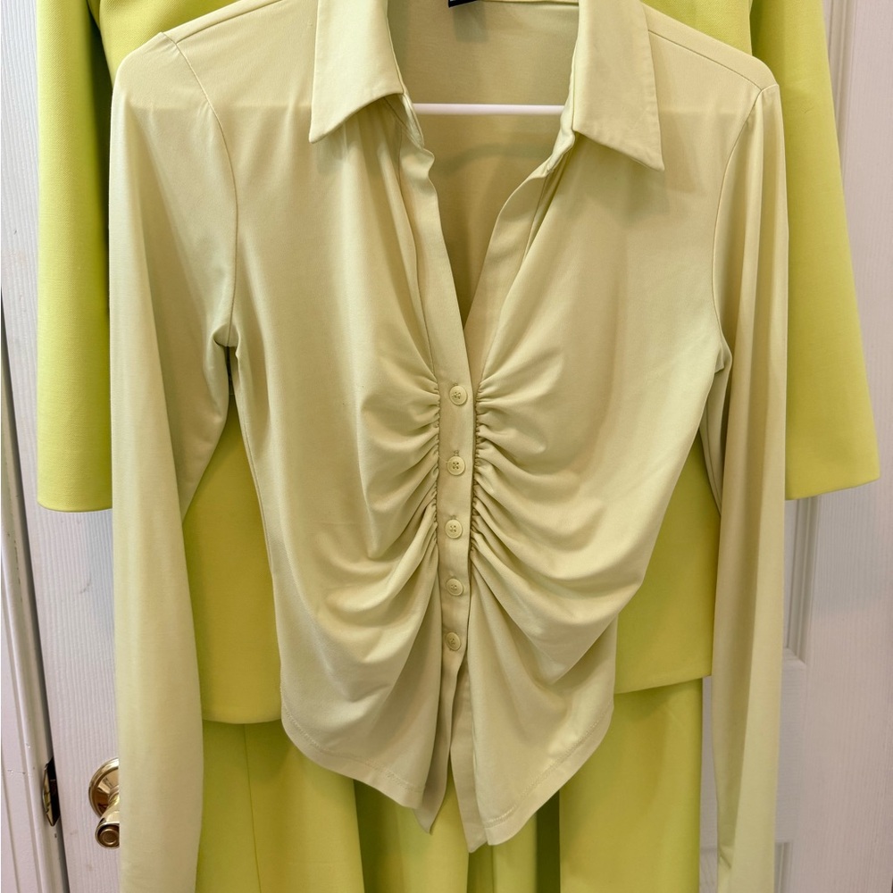Express Women's Lime Green 3 Piece Suit Sz 6 - Picture 12 of 16